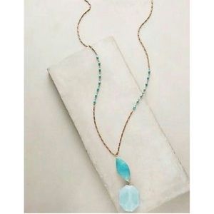 Anthropologie Caribbean Turquoise Pendant Necklace